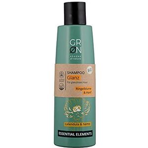 GRN 1552-006 shades of nature [GREEN] bio cosmetica shampoo shine - biologische hennep & biologische goudsbloem - voor dof haar - maakt de haarstructuur glad - veganistisch - 250 ml,Groen