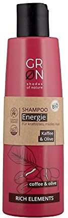 GRN shades of nature [GREEN] biologische cosmetica shampoo energie - biologische olijf & biologische koffie - voor zwak, vermoeid haar - veganistisch, 250 ml