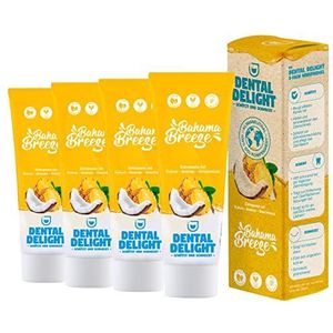 DENTAL DELIGHT Bahma Breeze 4-pack Tandpasta, Ananas-Kokosnoot, Veganistisch, Klimaatneutraal, Microplastic-Vrij