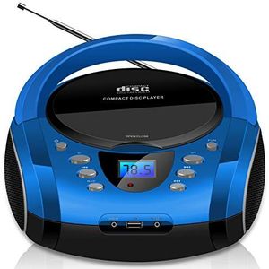 Cyberlux Tragbarer CD-Player Boombox CD/MP3 USB Kinder Radio blau