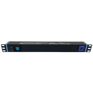 Infitronic - INSV1005USB – 19 inch 1HE 6-voudige stekkerdoos stroomverdeler met 2 x USB opladen/schakelaar met (Power Twist Output)