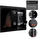 KESSER® Elektr. Tresor Inkl. Batteriebox Elektronischer Safe 3x Doppelbolzenverriegelung Boden Wandtresor Möbeltresor Innenbeleuchtung S