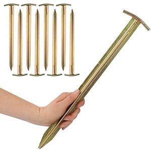 COM-FOUR® 8x tentharingen van staal - halfronde, robuuste grondharingen voor kamperen en buiten - ideaal voor normale grond (8 stuks - 30cm