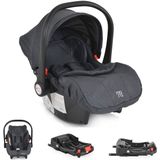 Moni Babyschale Trio Set mit Isofixbasis Royal, i-Size (40 - 87cm) Adapter schwarz