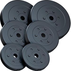 ScSPORTS® Halterschijven set 30 kg - Kunststof - 30 mm boring - Gewichten - Voor fitness en krachttraining