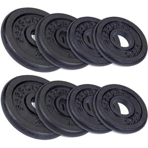 ScSPORTS® Halterschijven set 9,5 kg - 4 x 0,5 kg, 2 x 1,25 kg en 2 x 2,5 kg - Gietijzer - 30 mm - Gewichten