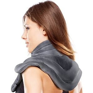 ICEHOF Warmtekussen nek schouder (XL) met lavendel - knuffelzachte nekwarmer korrelkussen voor magnetron - langdurige warmte door natuurlijke kleikralen incl. aromatherapie, ergonomisch gevormd