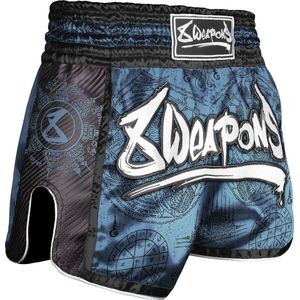 8 Weapons Muay Thai Short Carbon Yantra Petrol - S