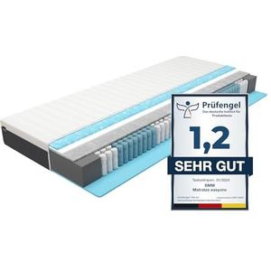 BMM Matras easyone middelhard / 5-laags hybride systeem/pocketvering ontmoet schuim/orthopedisch matras met 7 zones, hoogte 22 cm, Made in Germany