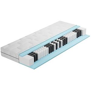 BMM Ortho Medic matras 120 x 200 cm pocketveringmatras, hardheid H4/Öko-Tex gecertificeerd, orthopedisch matras met 7 zones, hoogte 21 cm, matrassen geproduceerd in Duitsland