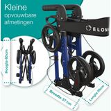 ELONEO - Rollator - Blauw - Lichtgewicht en Opvouwbaar - Met Rugleuning en Wandelstokhouder