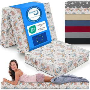 EROSS CONFORT Matras sofa, bed, 140 x 190 cm, tweepersoonsbed, cadeau, plaid voor bank, antibacteriële en schimmelwerende behandeling, overtrek met ritssluiting, wasbaar en ademend, hoogte 12 cm