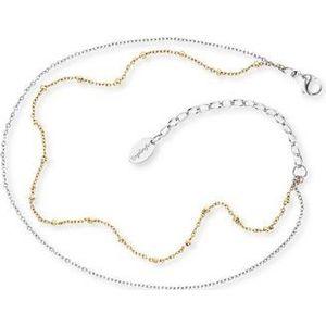 Ketting - Roestvrij Staalkleur/Geelgoudkleur - Massief - Ankerschakels