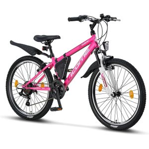 Licorne Bike Guide Premium Mountainbike in 24 inch fiets voor meisjes, jongens, heren en dames - 21 versnellingen (bij 20 inch 18 versnellingen)