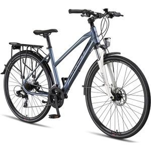 Licorne Bike Premium Touring Trekking Bike in 28 Zoll - Fahrrad für Jungen, Mädchen, Damen und Herren - 21 Gang-Schaltung - Mountainbike - Crossbike