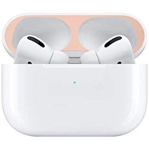 StyleDesign Stofsticker compatibel met Apple AirPods Pro beschermfolie metaal beschermfolie roségoud