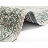 Bougari Borbon plat geweven omkeerbaar tapijt voor binnen en buiten, groen crème, 120x170 cm