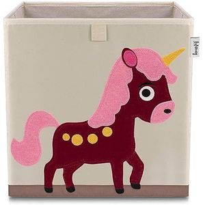 Lifeney Opbergdoos Eenhoorn - Kleurrijke Polyester Opbergoplossing voor Kinderkamers met 5 Jaar Garantie, 330 X 330 X 330 mm