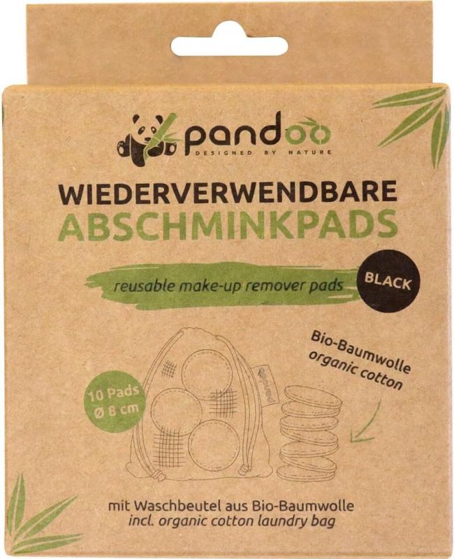 Pandoo - Wattenschijfjes - Zwart - Herbruikbaar - 10 Stuks incl. Waszak