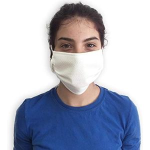 Hilding Sweden Gezichtsmasker, mond-neusmasker, model12, polyester-katoenmengsel, wasbaar, wit, 2-delige rubberen band, set van 10