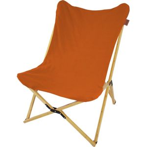 Skandika Tofte XXL Campingstoel – Campingstoelen – Duurzame reuze kampeerstoel van bamboe en katoen – Extra grote vlinderstoel opvouwbaar – 78x74x98 cm – Max. 120 kg – Inklapbare campingstoel – Outdoor, voor tuin, balkon en camping - orange