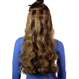 Hair2Heart Haarverlenging om vast te klikken, synthetisch, haarstukje, 6-13, cognac-mix, 60 cm