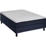 Atlantic Home Collection Happy boxbed zonder hoofdeinde, matras met bonellvering, hardheid H2, stof, blauw, 140/200 cm, lighoogte ca. 58 cm.