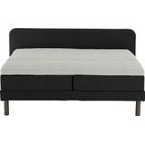 Atlantic Home Collection Boxspringbed met Carola, 7-zone pocketveringmatras, hardheid H3, antraciet, 140 x 200 cm