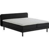 Atlantic Home Collection Boxspringbed met Carola, 7-zone pocketveringmatras, hardheid H3, antraciet, 140 x 200 cm