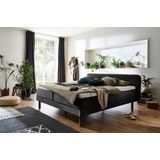 Atlantic Home Collection Boxspringbed met Carola, 7-zone pocketveringmatras, hardheid H3, antraciet, 180 x 200 cm