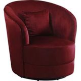 Atlantic Home Collection Stoel Colin, 360 graden, polyester, rood, b x d x h: 84 cm x 85 cm x 84 cm