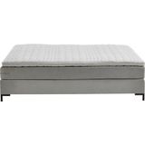 Atlantic Home Collection Romy boxspringbed zonder hoofdeinde, pocketveringmatras, hardheid 3, inclusief topper, lichtgrijs, koningin