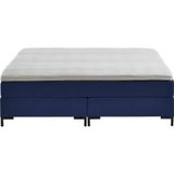 Atlantic Home Collection Romy boxspringbed zonder hoofdeinde, pocketveringmatras, hardheid 3, inclusief topper, marineblauw, koningin