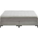 Atlantic Home Collection Romy Boxspringbed zonder hoofdeinde, pocketveringmatras, hardheid 3, inclusief topper, lichtgrijs, King