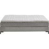 Atlantic Home Collection Romy Boxspringbed zonder hoofdeinde, pocketveringmatras, hardheid 3, inclusief topper, lichtgrijs, King