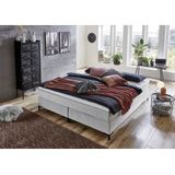 Atlantic Home Collection Romy Boxspringbed zonder hoofdeinde, pocketveringmatras, hardheid 3, inclusief topper, lichtgrijs, King