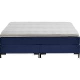 Atlantic Home Collection Romy Boxspringbed zonder hoofdeinde, pocketveringmatras, hardheid 3, inclusief topper, marineblauw, King