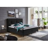 Atlantic Home Collection Romy boxspringbed met modern hoofdeinde, pocketveringmatras, hardheid 3, inclusief topper, antraciet, King