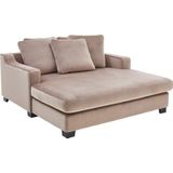 Atlantic Home Collection Nobel, 100% polyester, fluweelvelours crème, XXL fauteuil