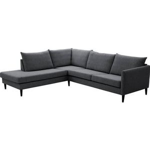 ATLANTIC home collection Ecksofa »Rekvik L-Form«, mit Wellenunterfederung, mit Massivholzfüßen