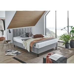 Atlantic Home Collection Nikola Bed met veermatras H2 lichtgrijs 140x200 cm