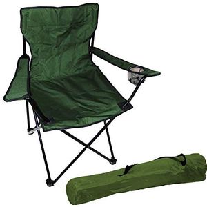 FineHome Visstoel, campingstoel, vouwstoel, vissersstoel, regisseursstoel, inclusief bekerhouder en tas, groen