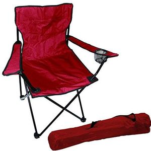 Visstoel, campingstoel, vouwstoel, visstoel, regiestoel, incl. bekerhouder en tas in rood