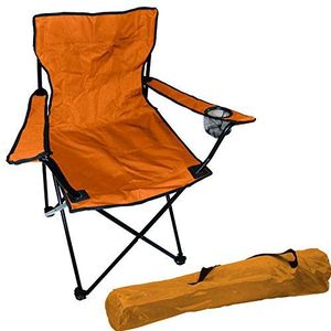 FineHome Vissersstoel campingstoel vouwstoel vissersstoel regiestoel incl. bekerhouder en tas in oranje