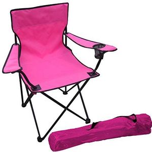 FineHome Vissersstoel, visstoel, campingstoel, vouwstoel, regiestoel incl. bekerhouder en tas in roze