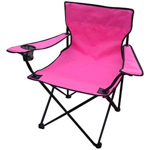 Mojawo Anglersessel, campingstoel, vouwstoel, vissersstoel, regiestoel met bekerhouder en tas, kleuren visstoelen: roze