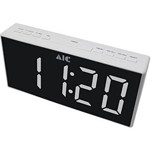 AIC 48XXL stijlvolle wekkerradio met groot display - Dimbaar licht - AM/FM radiofunctie - Wit