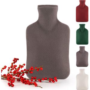 Blumtal Warmwaterkruik Santi 1.5L - Zachte warmwaterkruik met wasbare Polar Fleece hoes, 1.5L inhoud en vrij van schadelijke stoffen, grijs