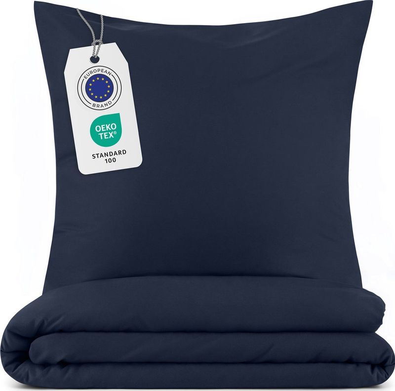 Blumtal - Evolon® - Dekbedovertrek - Donkerblauw - 140 x 200 cm - 1 Kussensloop 80 x 80 cm