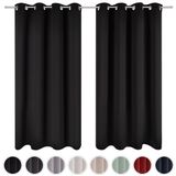 Blumtal Gordijnen - Verduisterend Gordijn Kant en Klaar - Blackout Gordijnen - 140 x 145 cm - Zwart - Set van 2
